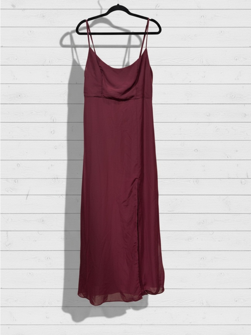 Birdy Grey Amy bridesmaid Dress chiffon wide scoop neck lined side slit XL